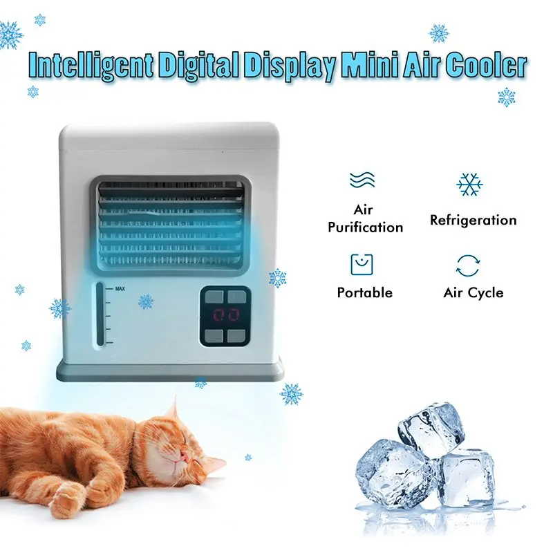 

Mini USB Portable Air Conditioner Humidifier Purifier Light Desktop Air Cooling Fan Air Cooler Fan For Office Room