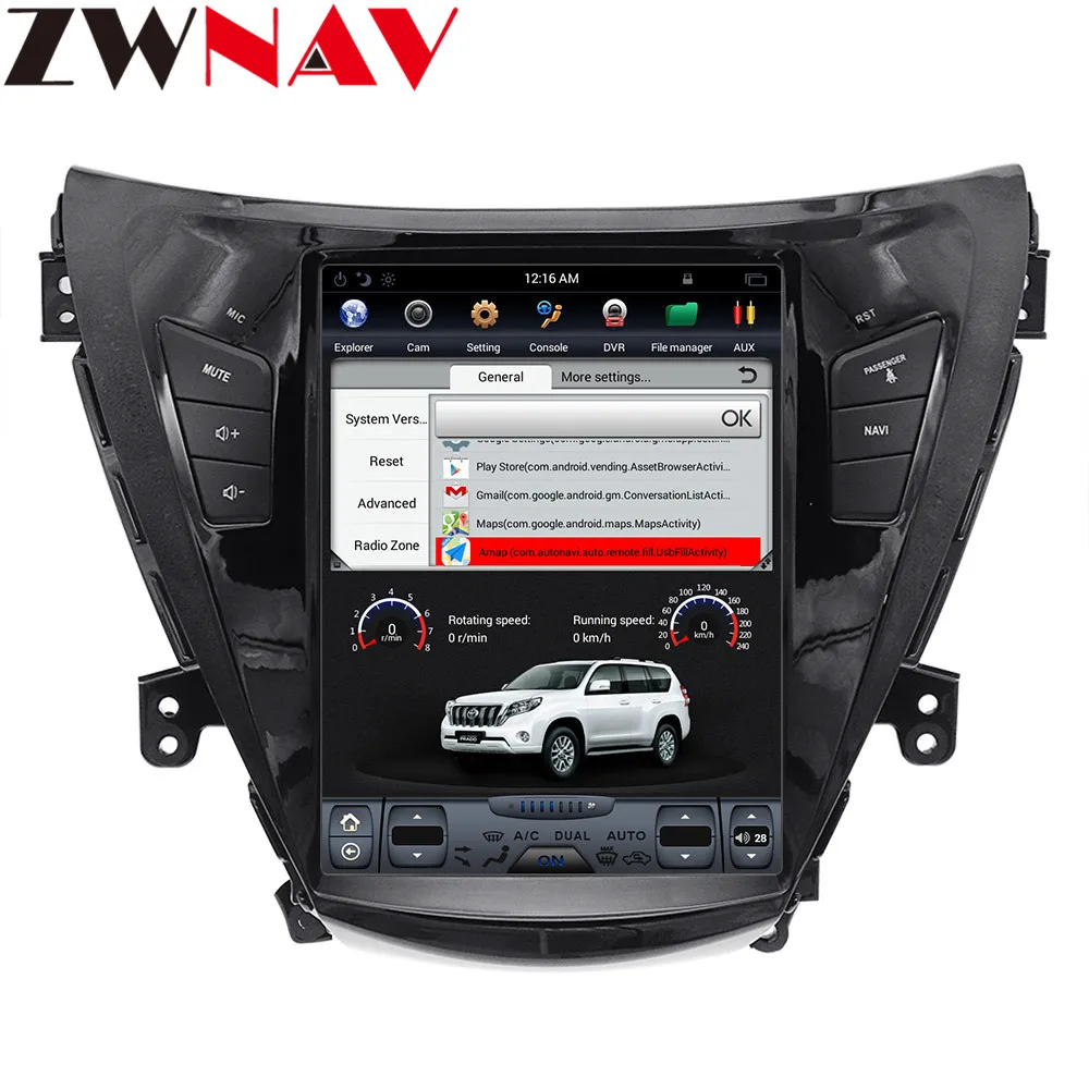 Best Android 7.1 Tesla Screen 10.4" Car Stereo For Hyundai Elantra 2011-2013 Auto Radio GPS Navigation Multimedia Headunit 2