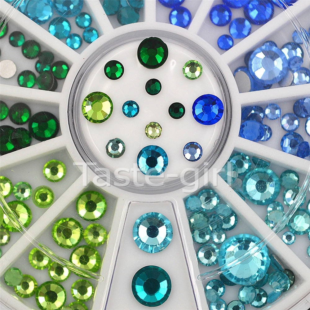 6 цветов смешанные размеры 3D украшения для ногтей Стразы горячие колеса Блестки для маникюра ювелирные изделия Аксессуары Красота маникюрные инструменты