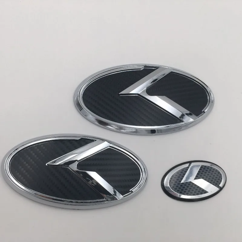 K Logo 7pcs/set Car Front Rear Steeing Badge Car Wheel Center Hub Cap Cover Emblem For KIA OPTIMA K2/K3/K4/K5 Venga