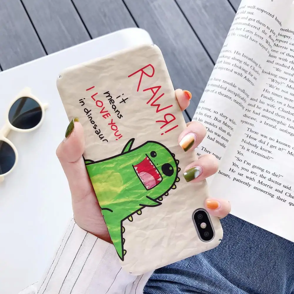

IMIDO Water Pasting PC Cases New Anti-fall Fashion Phone Cases Dinosaur For XIAO MI Cases Cute Simple Cartoon