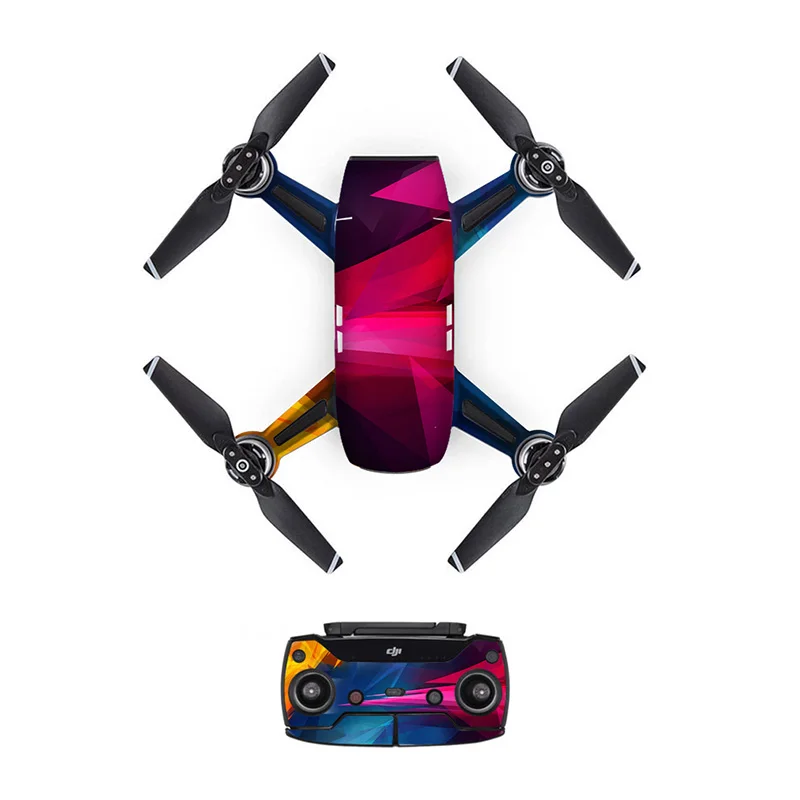 ПВХ Стикеры для DJI Spark Drone Средства ухода за кожей Пульты ДУ для игровых приставок три Батареи кожи наклейки Наклейки разноцветный доступны