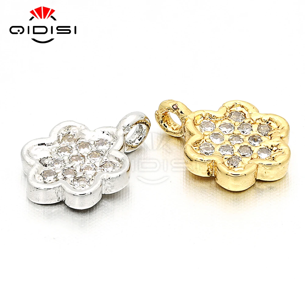 Flower Cubic Zirconia Necklace Pendant Accessories DIY Bracelet Pendants Copper Micro Sets | Украшения и аксессуары