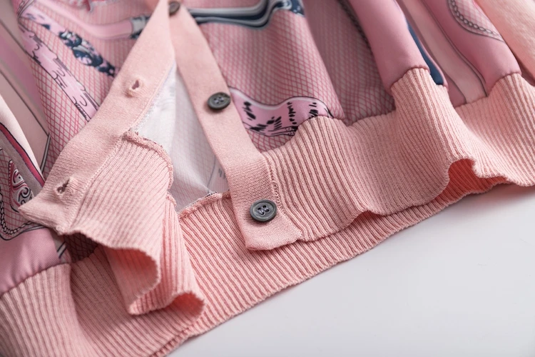 Роскошный дизайнерский брендовый вязаный кардиган для женщин с круглым вырезом и цепочкой, Шелковый вязаный свободный шерстяной тонкий свитер