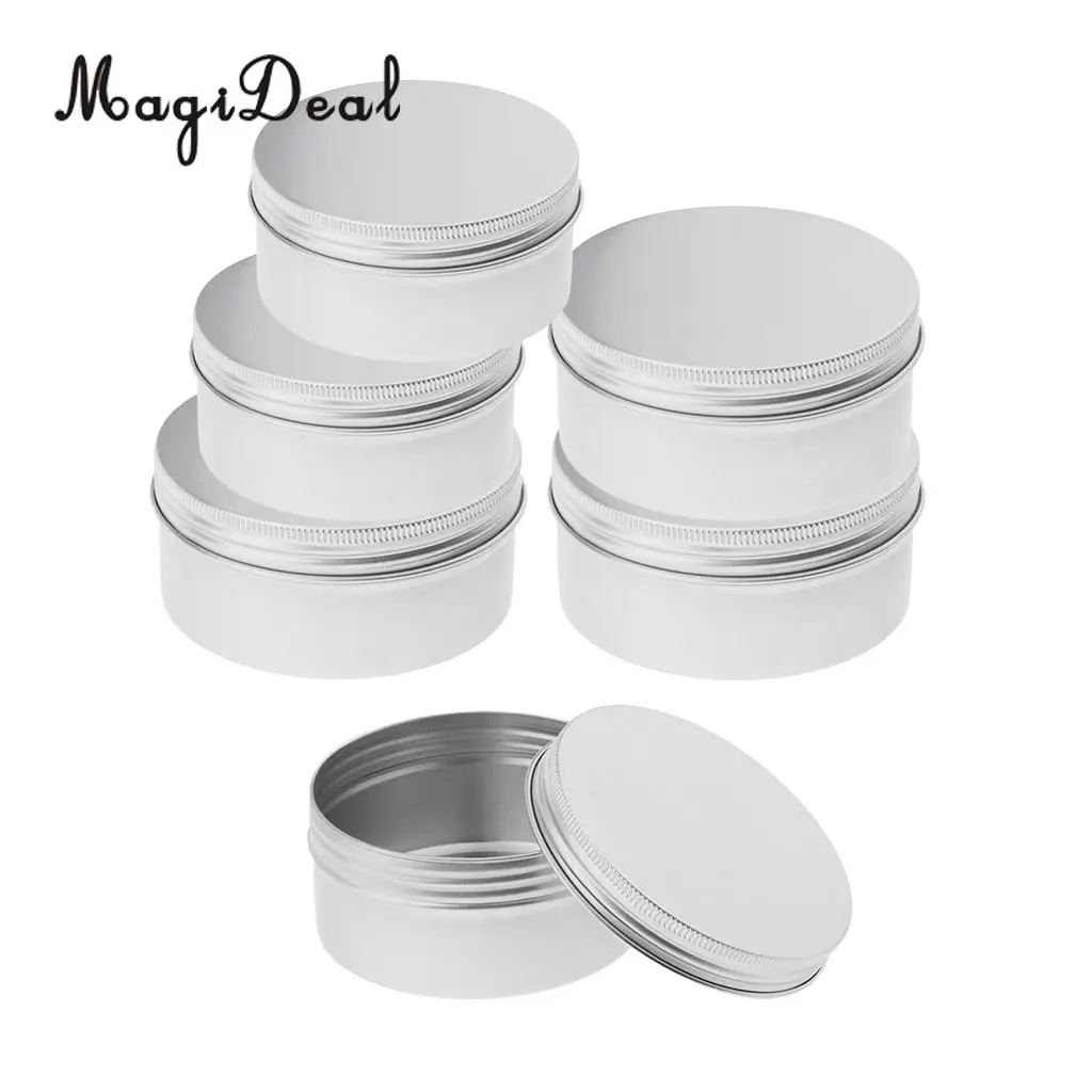 

6pcs 200/250ml Aluminum Tin Jars Containers Cosmetic Small Tins Empty Pot Box Case for Candle, Soap, Lip Balm, Food, Tea
