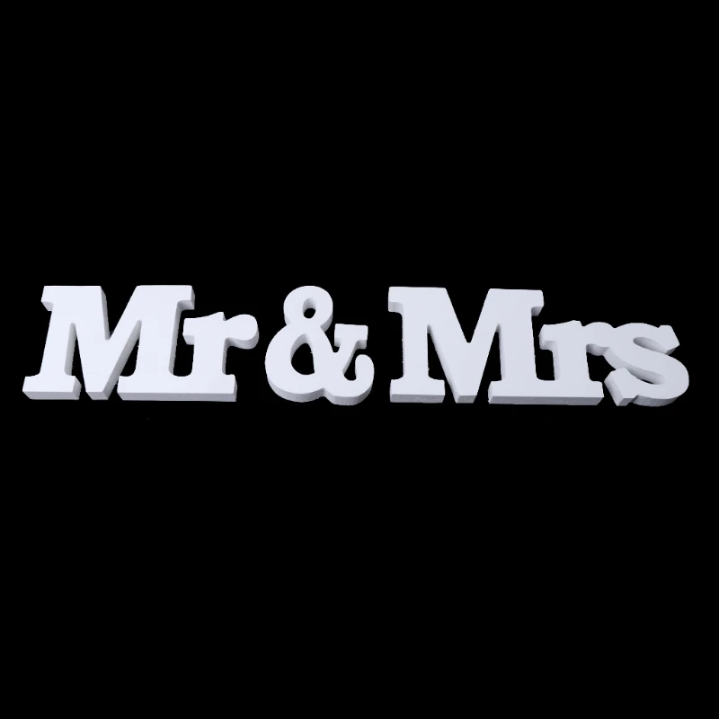 Свадебные украшения Mr & Mrs белые деревянные буквы знак для милая Таблица Декор