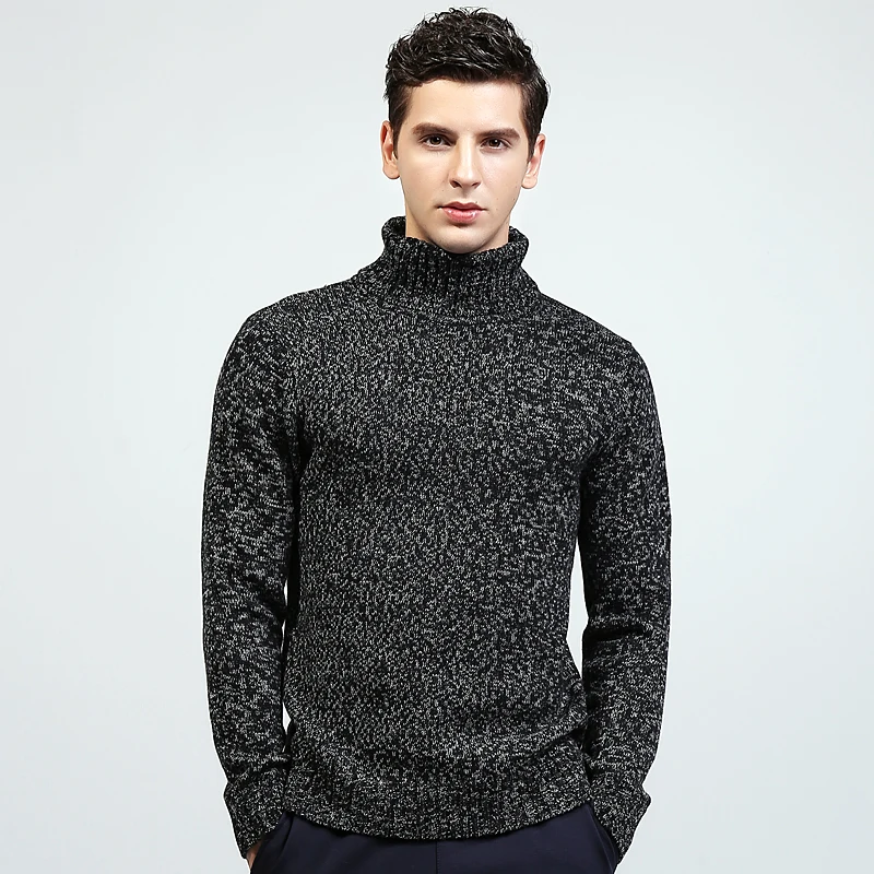 2018 Autumn Winter New Fashion Casual Sweater Turtleneck Slim Fit ...