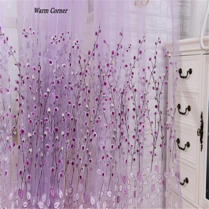

2017 LM Modern Room Leaf Floral Tulle Window Screening Curtain Drape Scar Free Shipping Sept 5