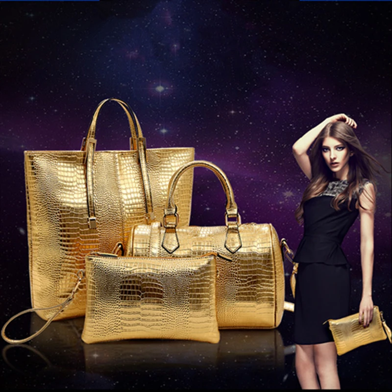 3 Pieces font b Set b font Women Messenger Bags Shoulder Wallet PU Leather font b