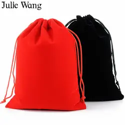 Джули Ван 10 шт. высокое качество красные, черные бархатный мешок для упаковки ювелирных изделий выходные Новый год день рождения, Рождество