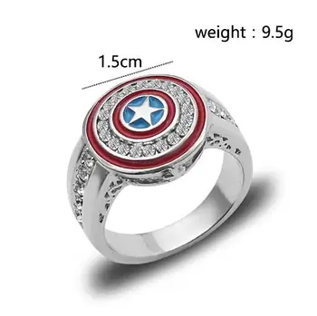 

HOT heros Movie Superhero Ring fashion Captain America Shield figure ring toys for girlfriend Valentine's Day gift toy