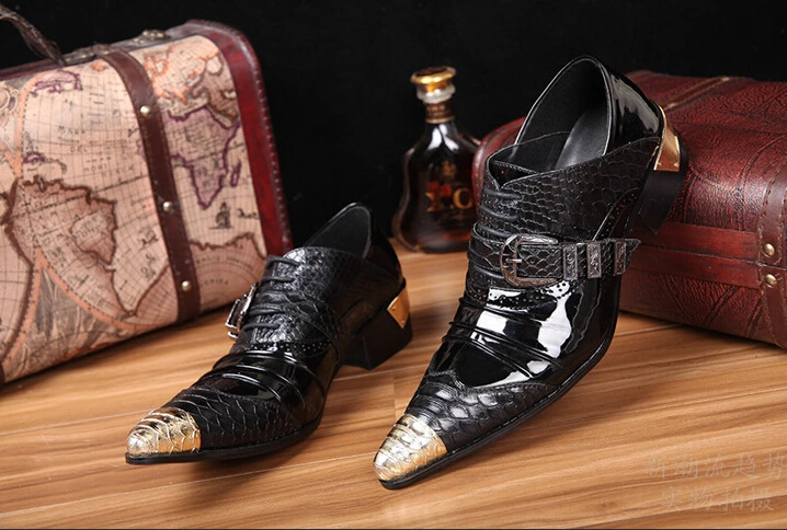 2016 New Designer Men patent leather pointed toe d...