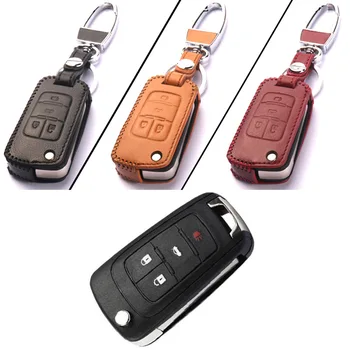 

Teeze 4 Buttons PU Leather Remote Keychain Holder Case Cover For Chevrolet Series C