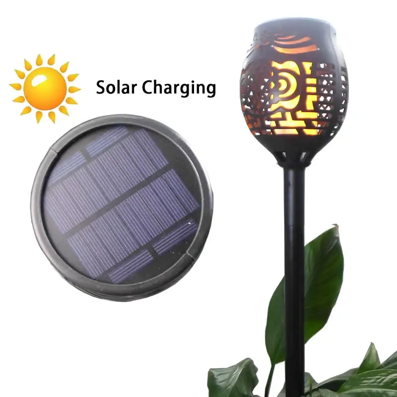 

4pcs/lot Solar 96LED Lawn Dancing flame Torch Lights radar NEW LED Solar Flame 3 working mode Flicke torch landscape garden