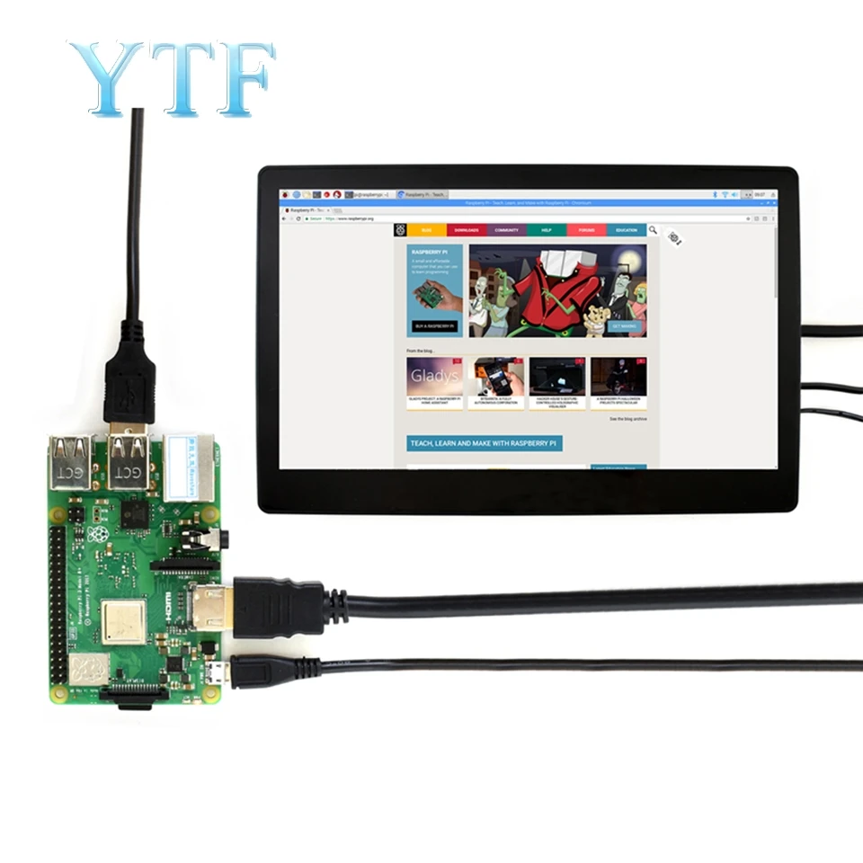 Raspberry Pi 11,6 дюймов VGA/HDMI HD дисплей ips экран закаленное стекло емкостный сенсорный экран