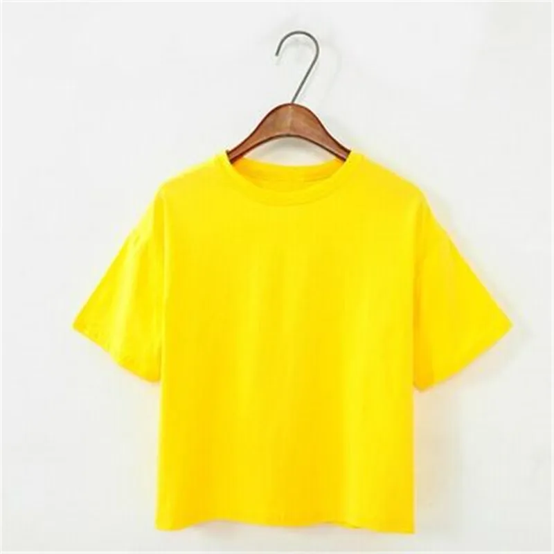 

2015 Summer Style Women's T Shirt Women Tops Candy-colored Loose Fashion Wild O-neck Solid Color T-shirt Women Female T Shirts