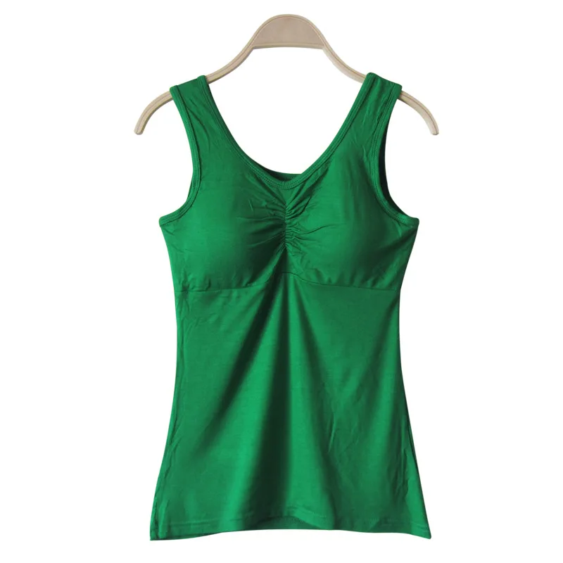 

Ejqyhqr Summer Style Casual Comfortable Vest Seamless Removable Chest Built In Bra Padded Camisole Women Sleeveless Tank Tops