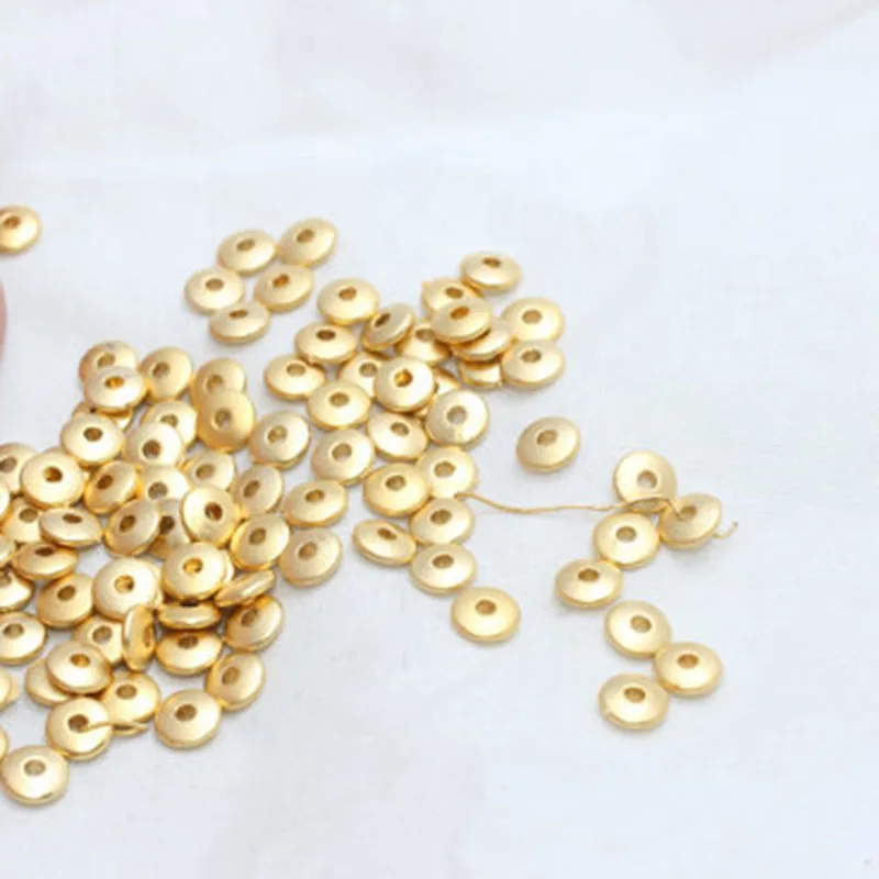 

BEAUCHAMP 1x6mm Spacer Flat Beads Smooth Round Charms Necklace Diy Connector Acrylic Plated Jewelry Findings Loose Accessories