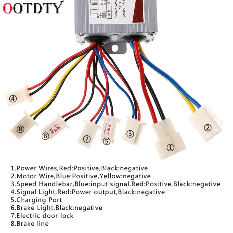 OOTDTY DC 24V 500W регулятор скорости двигателя 30A для электрического велосипеда