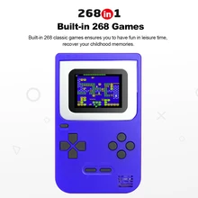 Встроенный 268 футболки с принтами на тему классических игр Портативный игровая консоль портативная игровая консоль с 2 дюймов Экран хорошие подарки для детей детская одежда