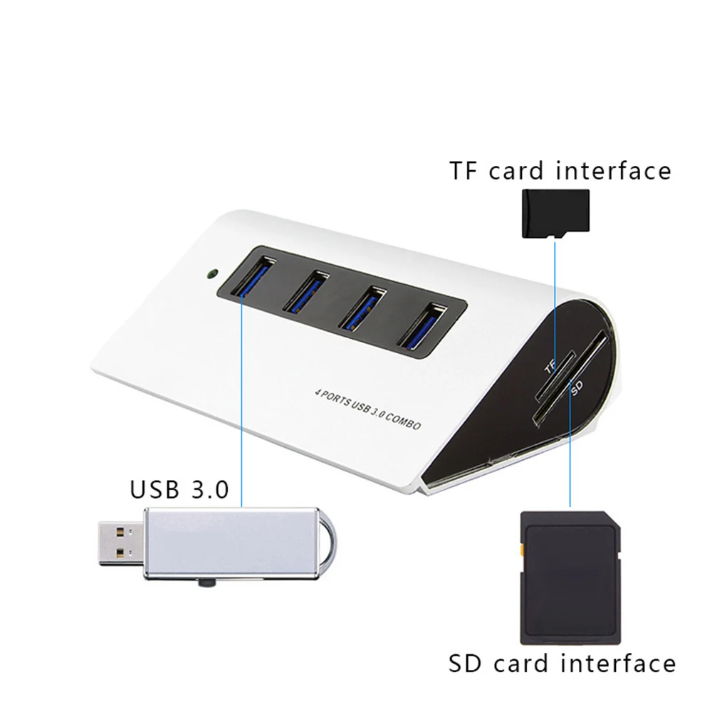 Usb-концентратор 3,0 Алюминий сплава USB разветвитель с SD/TF устройство для чтения карт 4 Порты usb-концентратор, адаптер с кабель usb-c/HDMI для MacBook Pro компьютерные аксессуары