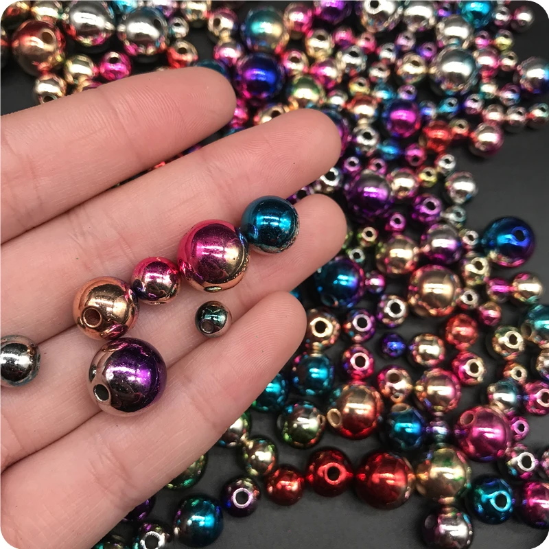 

6/8/10/12mm Acrylic Bead Circular Handmade Pretty DIY Beads Simple Jewelry Accessories For Bracelet Necklace Fashion Gift Cheap