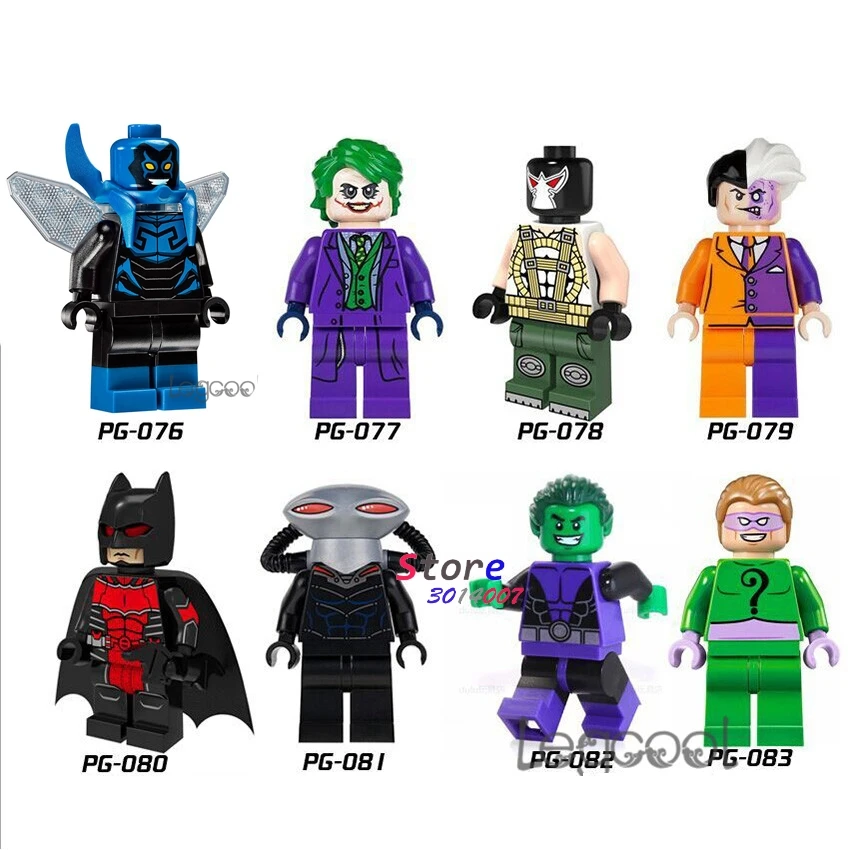 

1PCS model building blocks superhero Blue Beetle Joker Bane Two Face Batman Black Manta Beast Boy Riddler toys for children gift