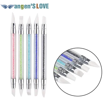 

5 Pcs/set Nail Art Pen Soft Silicone Carving Craft Supplies Pottery Sculpture UV Gel Building Clay Pencil DIY Tools