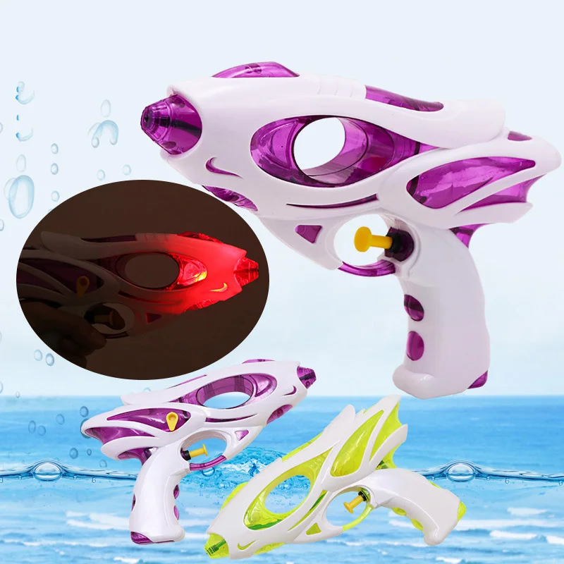 Summer Outdoor Beach Play Water Shining Water Gun Toy Cartoon Cool Light Water Gun Children Entertainment Water Spray Gun Toy