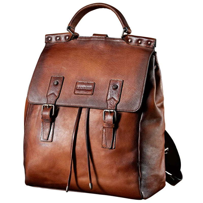 Backpack Luxury Mens Cow Leather Backpack Business casual men's