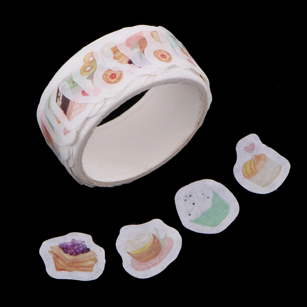 80Pcs Cute Tape Washi Paper Scrapbooking Stickers Roll DIY Scrapbook Diary Paper Stickers Decorative Masking Tape Phone Decor - Цвет: pastry
