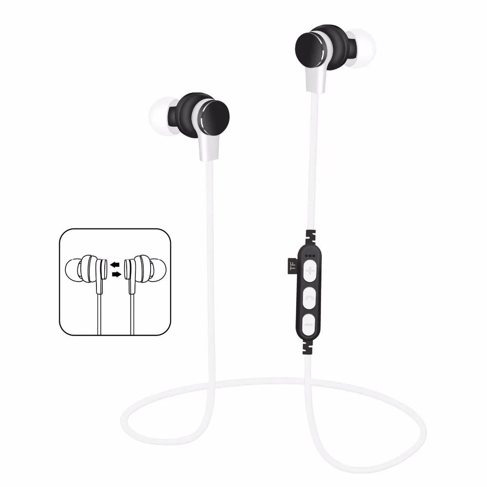 LWHWZT T1 Sport Bluetooth Headphones 5 0 EDR Stereo Music TF Wireless Headset Earphones With Micphone Handsfree off white