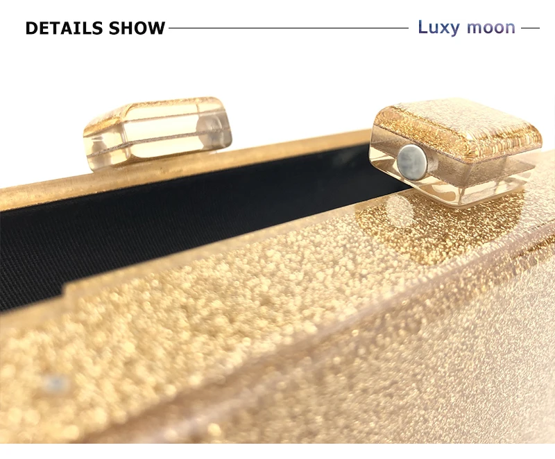 Luxury Gold Clutch Purse Evening Bags Acrylic Clutch Bag for Women Shoulder Bag Sequin Wedding Purse and Handbag bolsos ZD1327