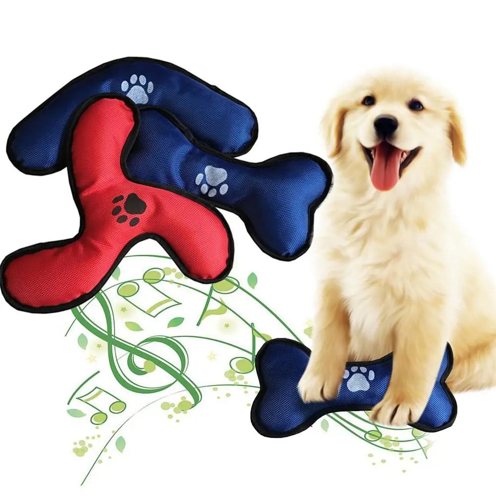 

Pet Chew Toy Oxford Cloth Bone-Shape Training Pet Toy Dog Grinding Toys Best Interactive Chew Sound Toys Playing Plate Toys