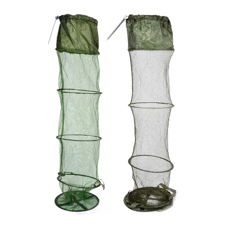 

5 Layers Fishing Net Cage Utility Folding Fishing Net Portable Stake Small Mesh Net Durable Fish Care Creel Tackle Mesh Net