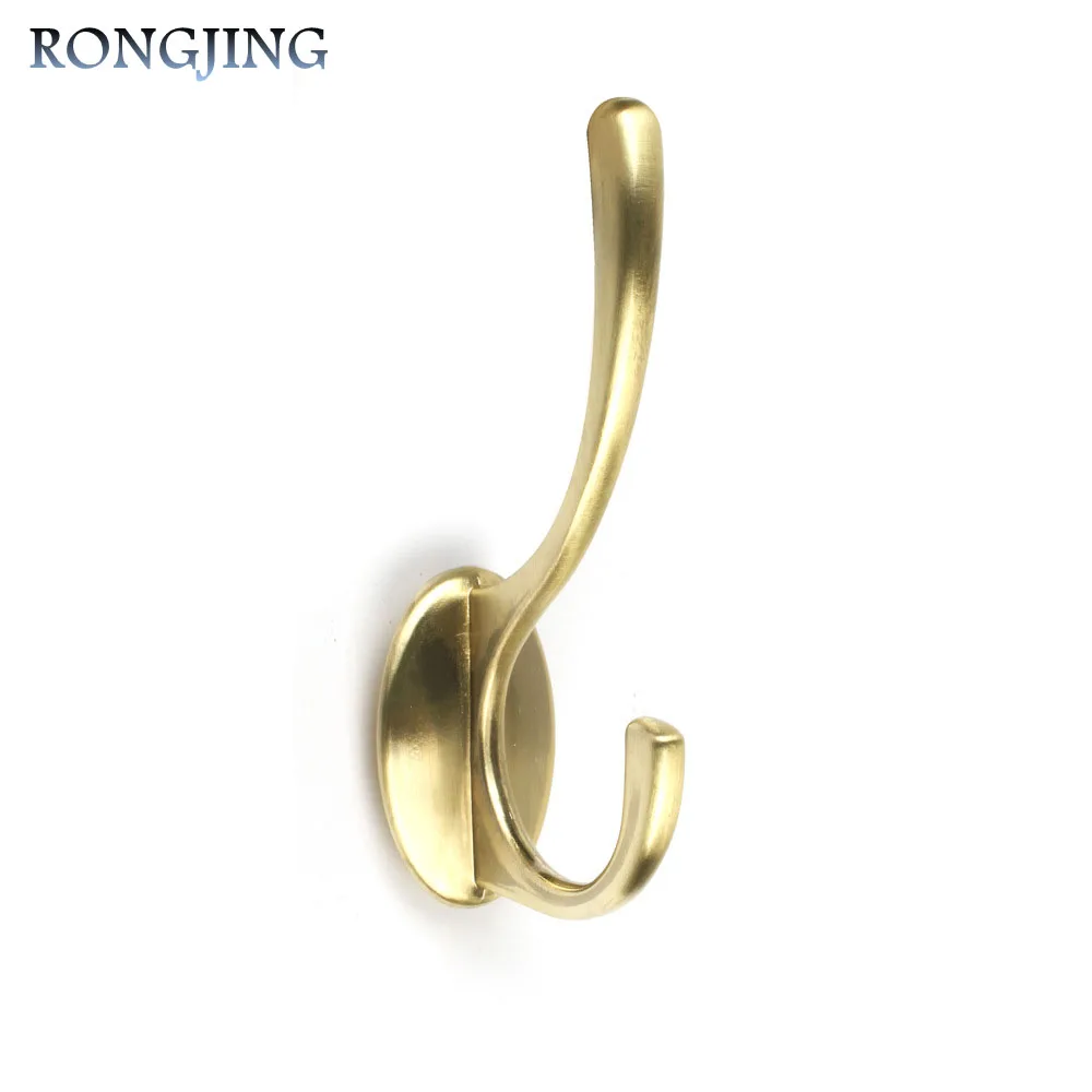 

3x Cloth Hooks For Door Wall Hanger for clothes Coat&Hat Solid Hook Hanger Wooden Door Decorative Wall Hooks Golden