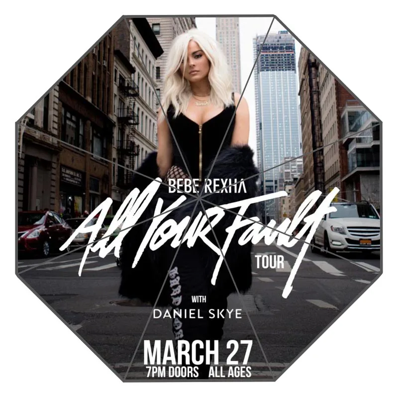 Bebe Rexha горячий Изготовленный На Заказ Зонтик Модный Дизайн Зонтик для мужчин и женщин высокое качество лучший подарок