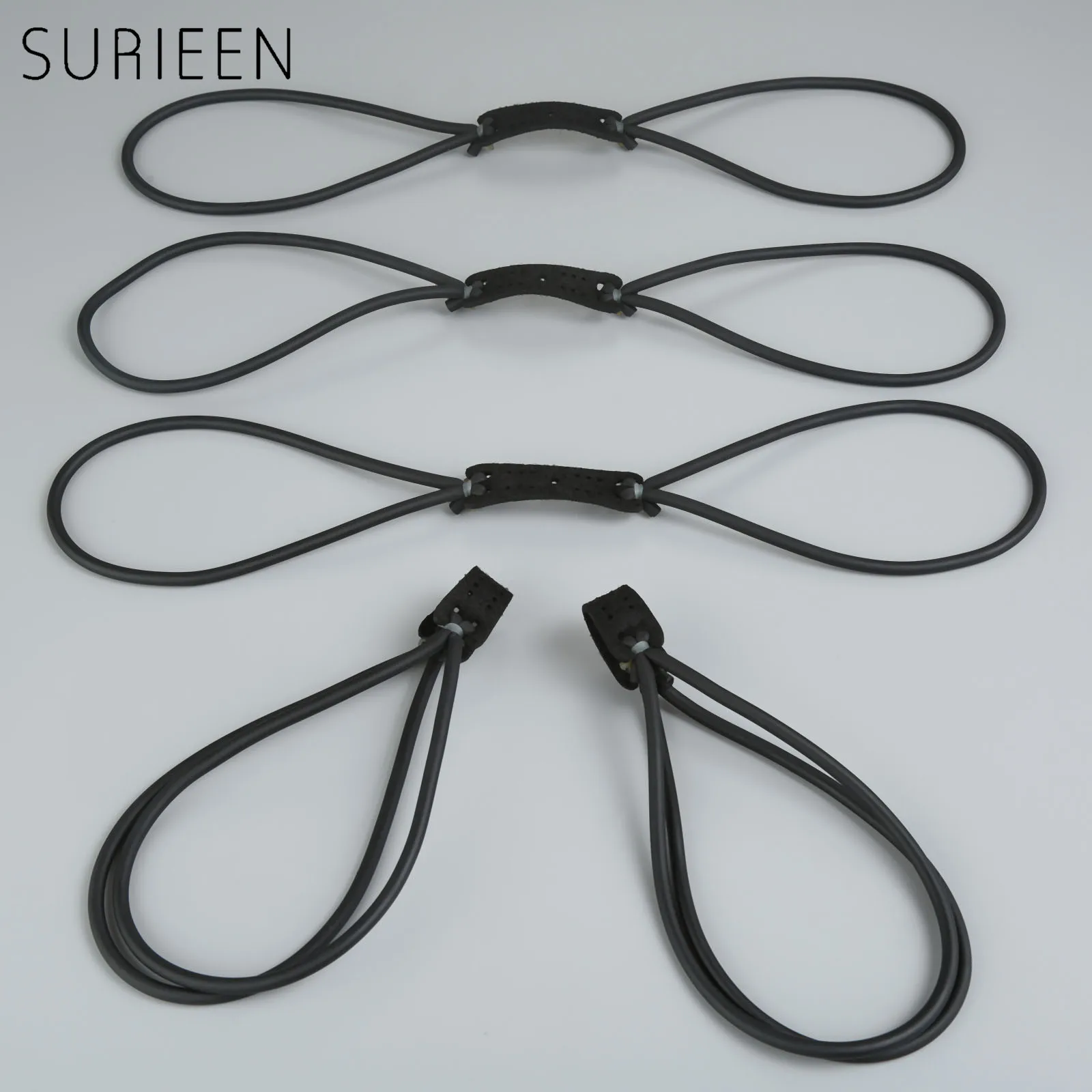 

SURIEEN 5PCS Hunting Slingshot Rubber Band 4-Strip Rubber Tube Replacement Fitness Resistance Bands Catapult Elastic Bungee 1745