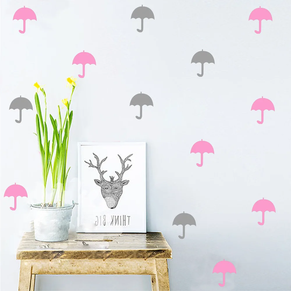 DIY Umbrella Wall Stickers Decals Kids Children Room Home Decoration