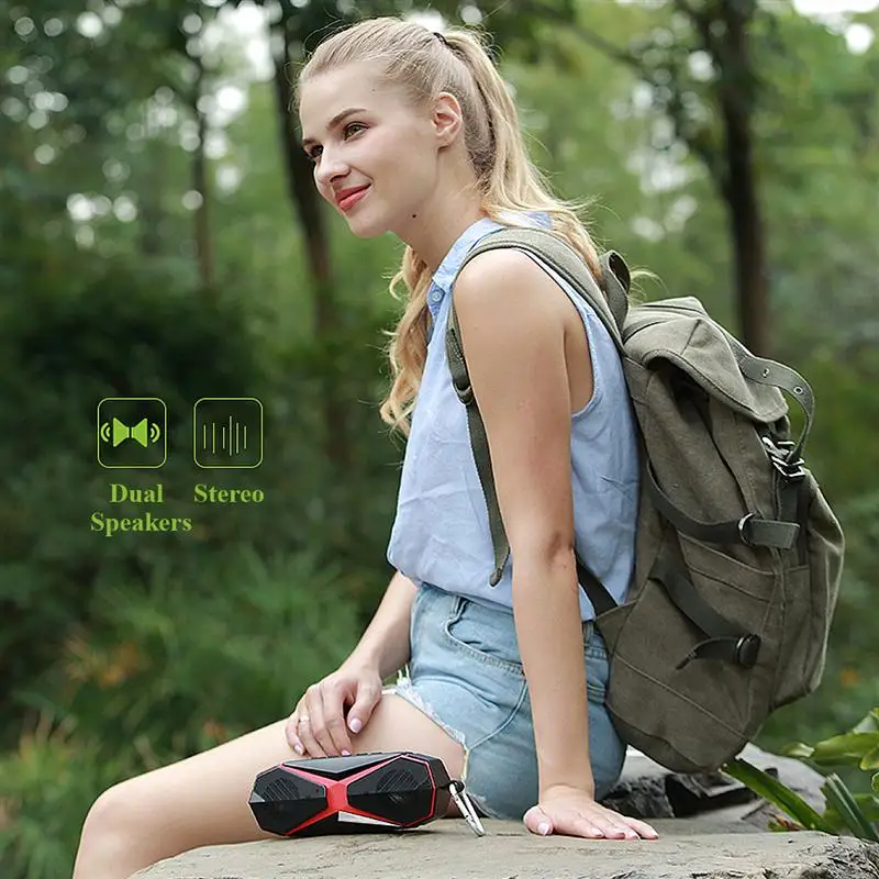На месте IPX7 Водонепроницаемый Bluetooth Динамик Беспроводной стерео Бас объемный Soundbox Поддержка комаров Handsfree TF AUX