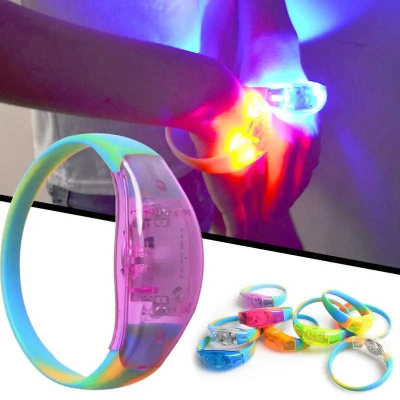 

Sound Control LED Lighting Silicone Bracelet Wristband Vocal Concert Flashing Party Supplies