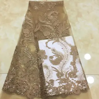 

Latest African Lace Fabric 2019 Bridal Lace Fabric High Quality Embroidery Tulle Lace Fabric For Nigerian Wedding XZXJUN081