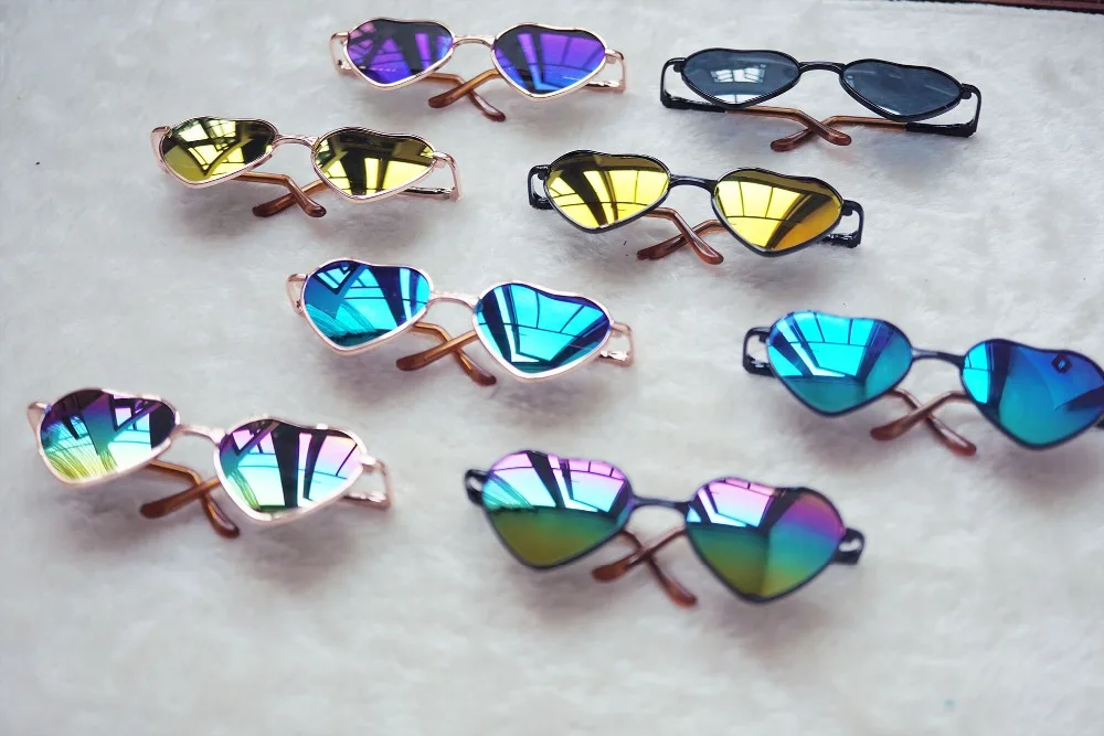 Отражающие цветные металлические очки в форме сердца для куклы Blyth 1/3 BJD DAL Pullip