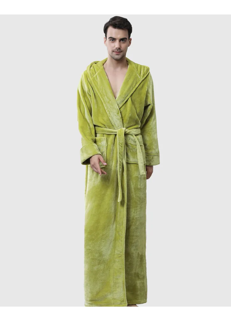 CAVME размера плюс, фланелевый Халат с капюшоном для пар, зимнее кимоно, халаты для женщин и мужчин, фланелевые халаты, домашняя одежда, ночной халат