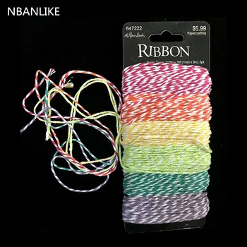 

6PC 30ft/PC Ribbon Thin Baker Twine Cotton Rope For Craft DIY Gift Packing Scrapbooking Wedding Birthday Party Decoration