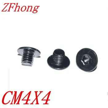 

100pcs M4*4 M4 x 4 steel with black flat thin head hex socket screw