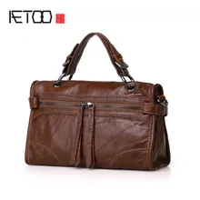 AETOO кожа Материал локомотив элементы Классический Портативный мессенджер двойного назначения женская сумка