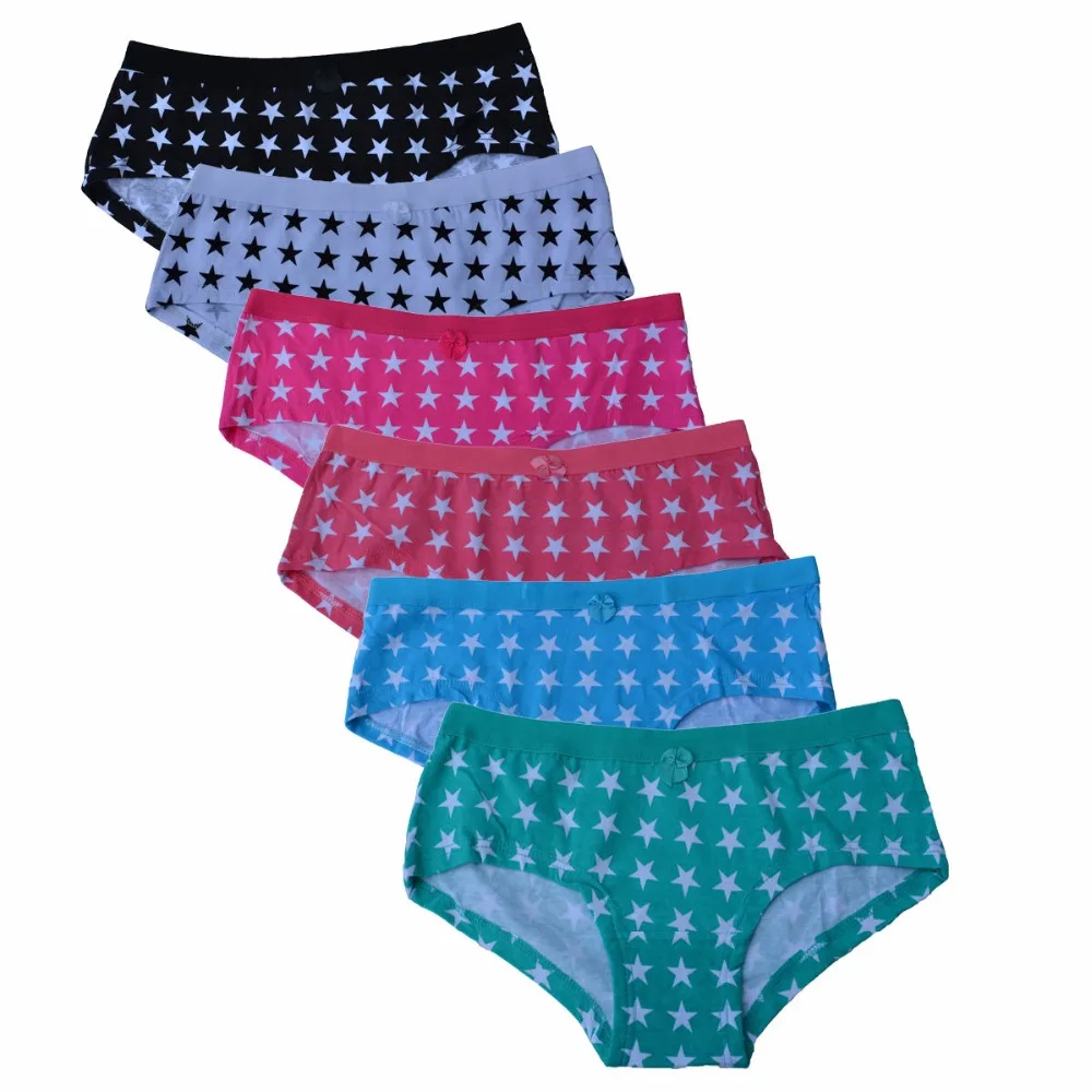 

Woman Underwear Cotton Briefs Stars Cute Low Rise panties Sexy Ladies Girls Panties Intimates for Women (6 pcs /lot)