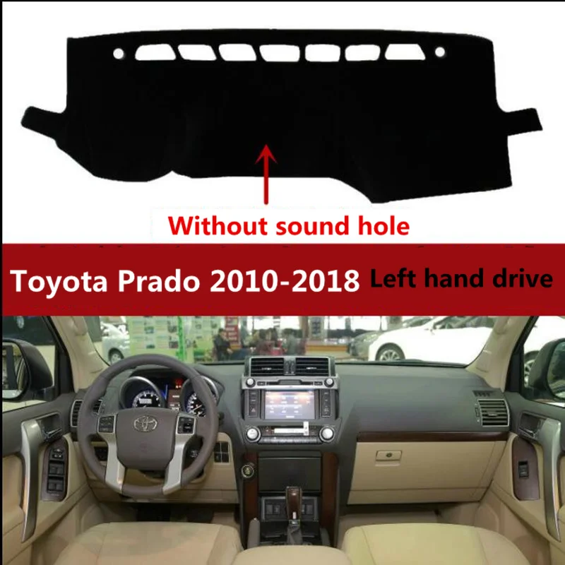 Taijs Left hand drive car dashboard mat pad for Toyota Prado 2010 2018
