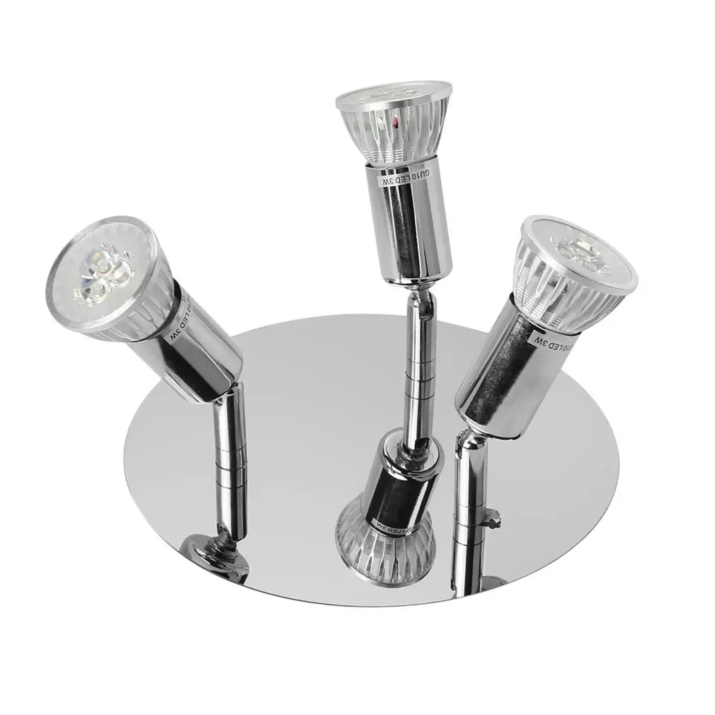 SP05 9-led Регулируемый полированный серебряный поворотный 3 Way потолочный Точечный светильник освещение Крытый прожектор 6000/3000 K